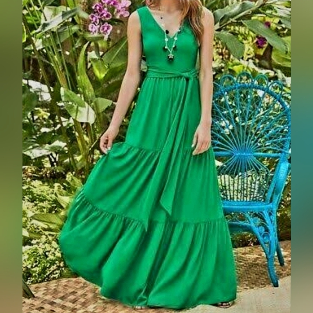 💚 NWT Lilly Pulitzer Emerald Maurine Maxi Dress - 16